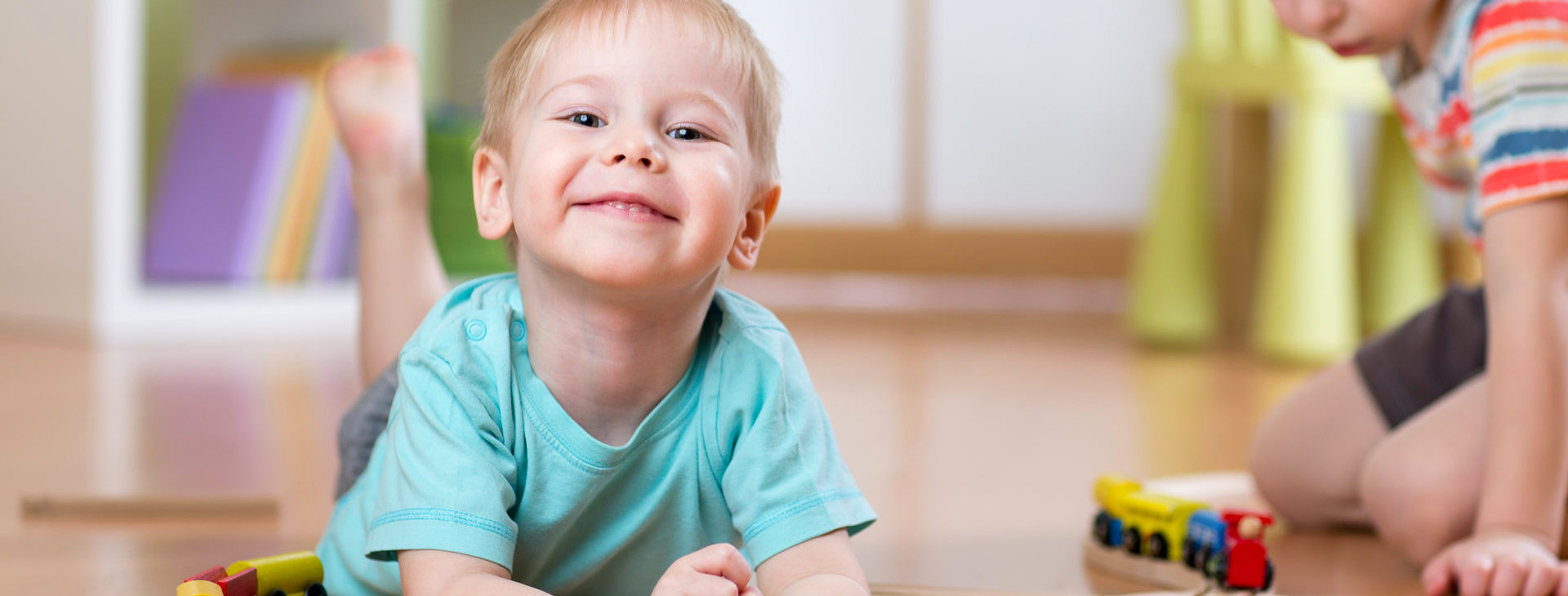 child playing with toys