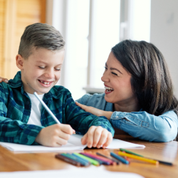 parent and child smiling