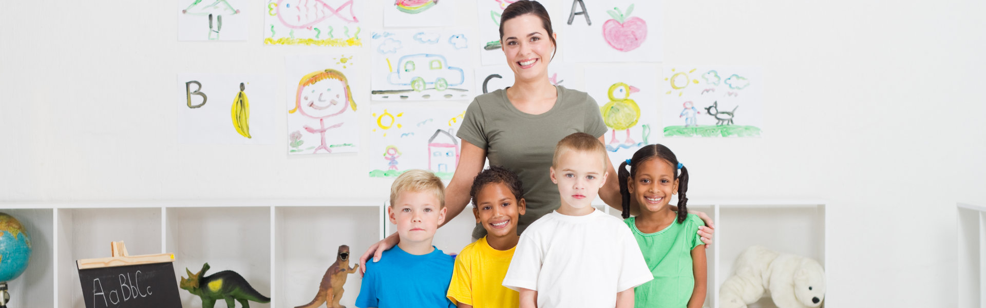 young woman with children